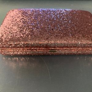 Pink glittered cocktail box clutch